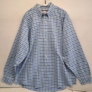Brook Brothers Mens Oxford Original Polo Blue/Green/Yellow Plaid XL